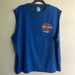 Vintage Harley Davidson Puerto Vallarta Blue Muscle Tank